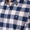 Camisa xadrez masculina marinho e branca