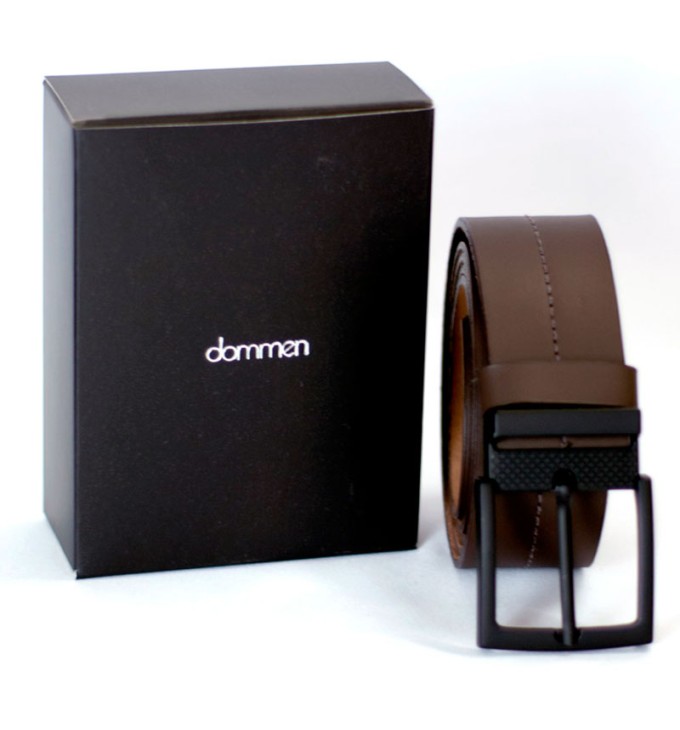Cinto Masculino Couro Soleta Marrom Dommen
