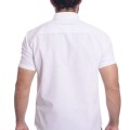 Camisa social branca masculina de tricoline manga curta