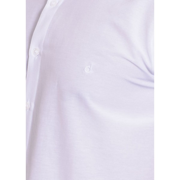 Camisa social branca masculina de tricoline manga curta