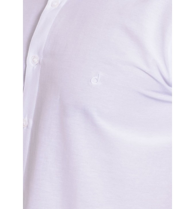 Camisa social branca masculina de tricoline manga curta Camisa social branca masculina de tricoline manga curta