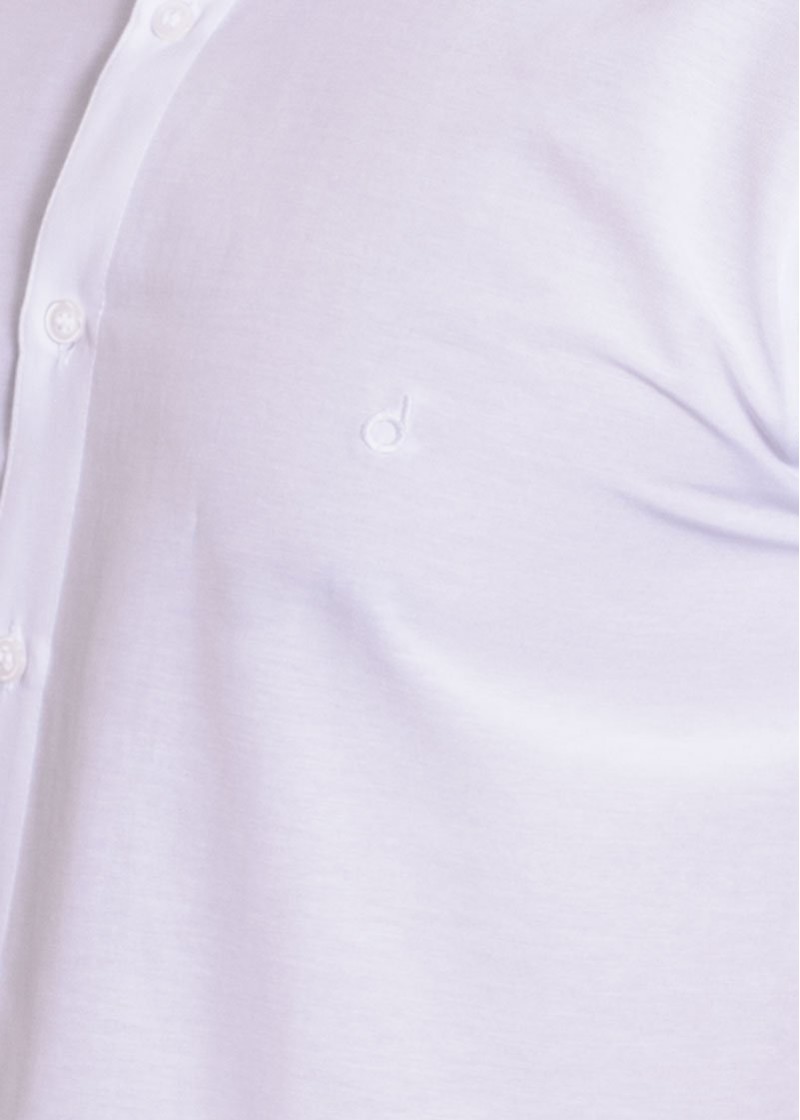 Camisa social branca masculina de tricoline manga curta