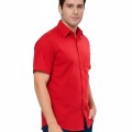 Camisa social vermelha de tricoline manga curta
