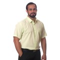 Camisa social verde claro masculina de tricoline manga curta