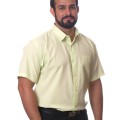 Camisa social verde claro masculina de tricoline manga curta