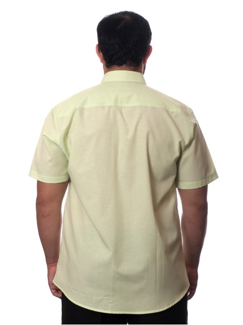 Camisa social verde claro masculina de tricoline manga curta Camisa social verde claro masculina de tricoline manga curta