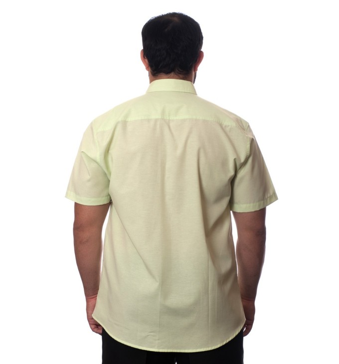 Camisa social verde claro masculina de tricoline manga curta Camisa social verde claro masculina de tricoline manga curta