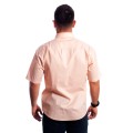 Camisa social salmão masculina de tricoline manga curta