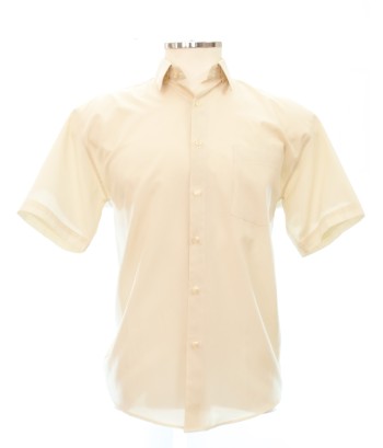 Camisa social pérola masculina de tricoline manga curta