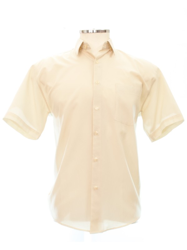 Camisa social pérola masculina de tricoline manga curta Camisa social pérola masculina de tricoline manga curta