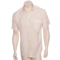 Camisa social pérola masculina de tricoline manga curta Camisa social pérola masculina de tricoline manga curta