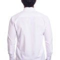 Camisa social branca masculina de tricoline manga longa