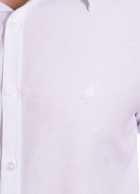 Camisa social branca masculina de tricoline manga longa