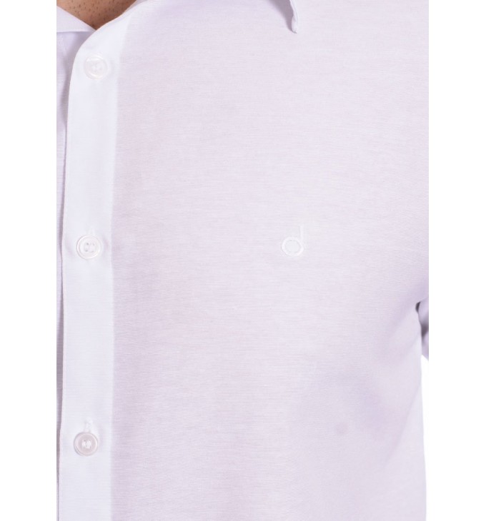 Camisa social branca masculina de tricoline manga longa Camisa social branca masculina de tricoline manga longa