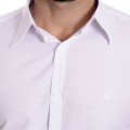 Camisa social branca masculina de tricoline manga longa