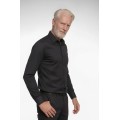 Camisa social preta masculina de tricoline manga longa