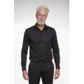 Camisa social preta masculina de tricoline manga longa