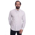 Camisa social cinza masculina de tricoline manga longa