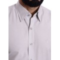 Camisa social cinza masculina de tricoline manga longa