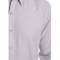 Camisa social cinza masculina de tricoline manga longa