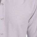 Camisa social cinza masculina de tricoline manga longa
