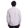 Camisa social cinza masculina de tricoline manga longa