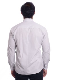 Camisa social cinza masculina de tricoline manga longa