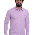 Camisa social lilás masculina de tricoline manga longa