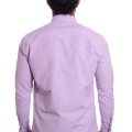 Camisa social lilás masculina de tricoline manga longa