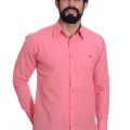 Camisa social goiaba masculina de tricoline manga longa