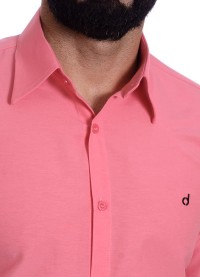 Camisa social goiaba masculina de tricoline manga longa