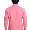 Camisa social goiaba masculina de tricoline manga longa