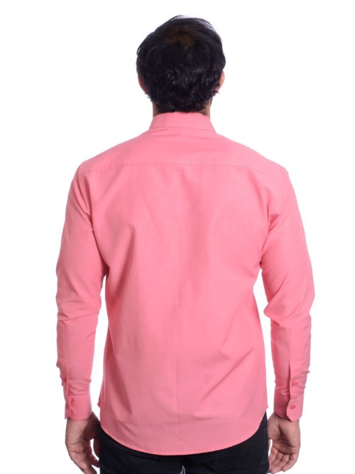 Camisa social goiaba masculina de tricoline manga longa