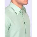 Camisa social verde claro masculina de tricoline manga longa