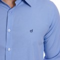 Camisa social azul claro masculina de tricoline manga longa