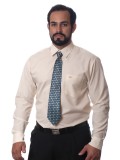 Camisa social palha masculina de tricoline manga longa