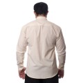 Camisa social palha masculina de microfibra manga longa