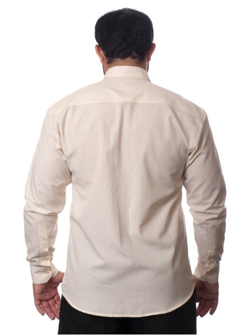Camisa social palha masculina de microfibra manga longa Camisa social palha masculina de microfibra manga longa