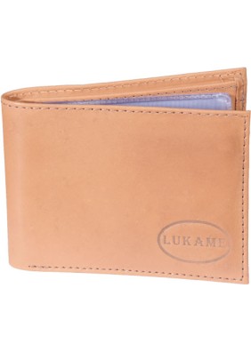 Carteira masculina de couro bege