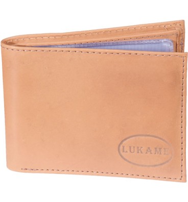 Carteira masculina de couro bege