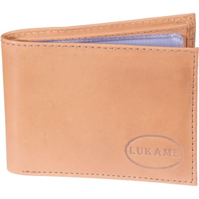 Carteira masculina de couro bege