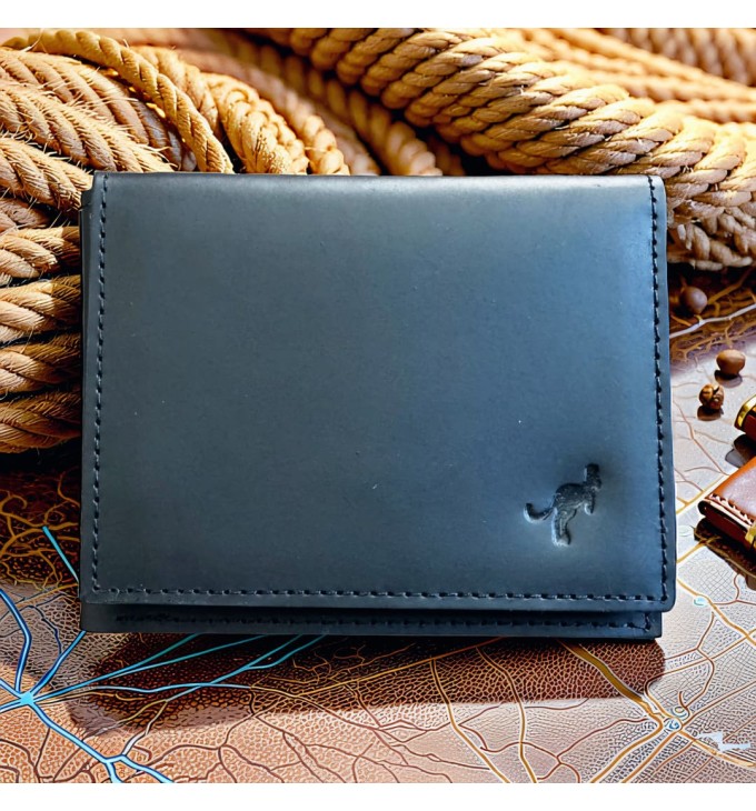 Carteira masculina couro carbon Slim Carteira masculina couro carbon Slim