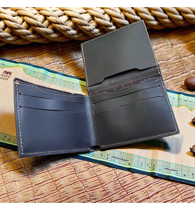 Carteira masculina couro carbon Slim Carteira masculina couro carbon Slim