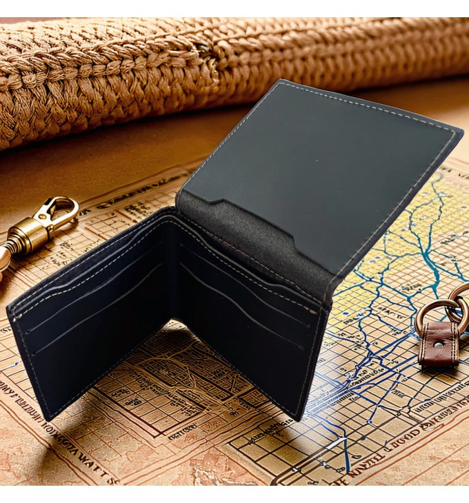 Carteira masculina couro carbon Slim Carteira masculina couro carbon Slim