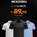 Kit 3 camisa manga curta microfibra