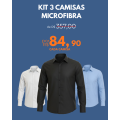 Kit Camisa Social Masculina Manga Longa