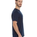Camiseta de Algodão Premium Azul Marinho 