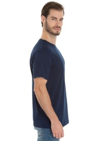 Camiseta de Algodão Premium Azul Marinho 