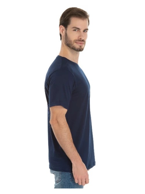 Camiseta de Algodão Premium Azul Marinho 