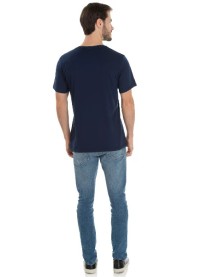 Camiseta de Algodão Premium Azul Marinho 